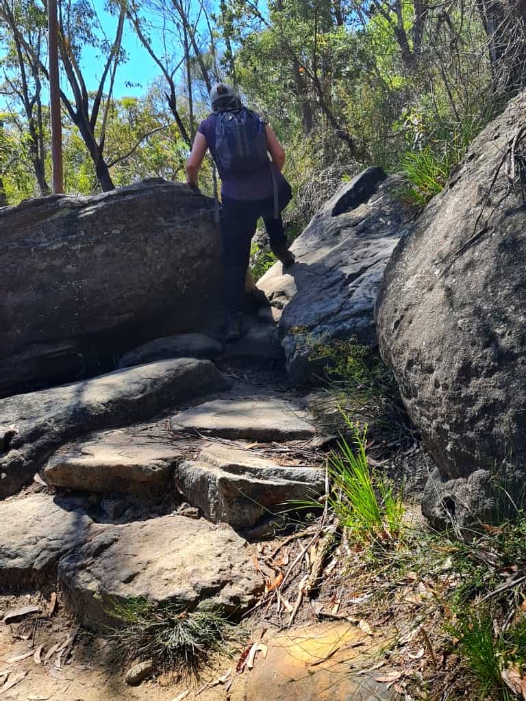 Some scrambling along the walking track to get to Karloo Pools